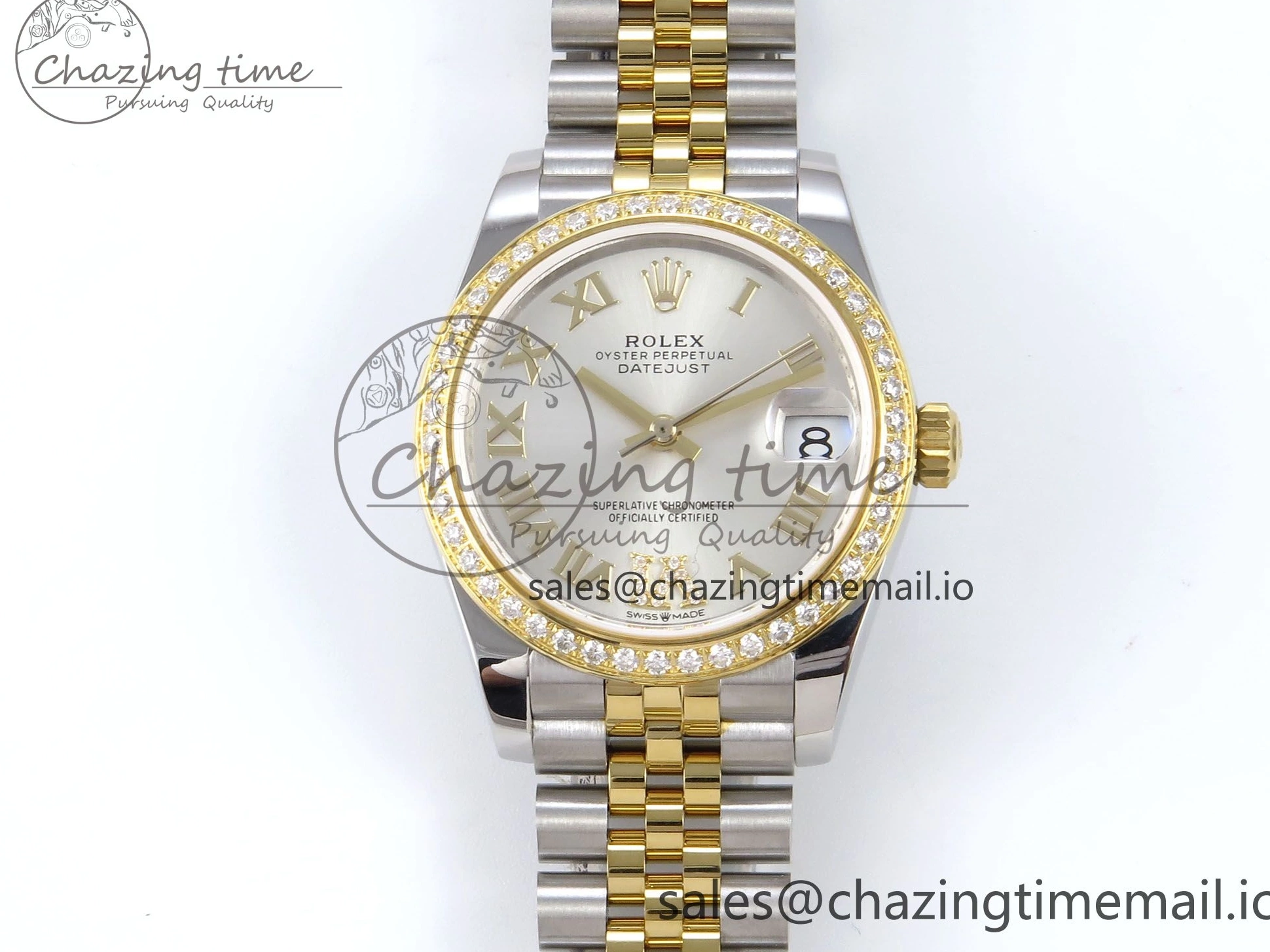 31 Best Jubilee Edition JARF 904L Silver on Bracelet DateJust SS 278383RBR YG Dial Roman Steel Diamonds HZ2236 1:1 1219